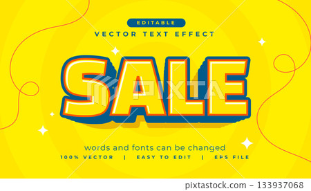 modern sale lettering editable text effect 133937068