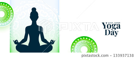 international yoga day white banner woman doing asana international yoga day white banner woman doing asana 133937138