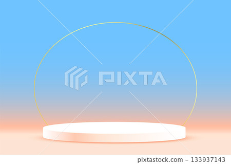 3d white empty pedestal stand for product advertisement 3d white empty pedestal stand for product advertisement 133937143