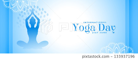 21st june international yoga day banner woman under tree 21st june international yoga day banner woman under tree 133937196