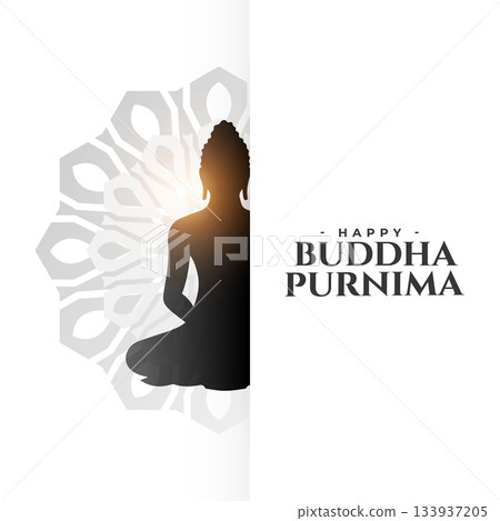elegant happy buddha purnima religious background design 133937205