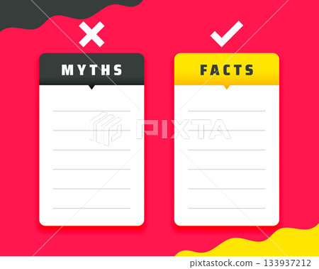myths vs facts check list concept with text space myths vs facts check list concept with text space 133937212