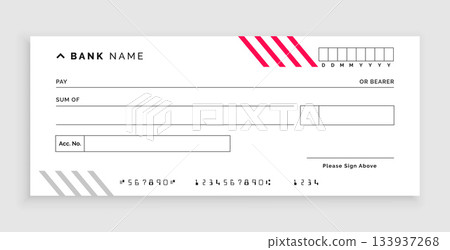 white bank cheque, check paper template design white bank cheque, check paper template design 133937268
