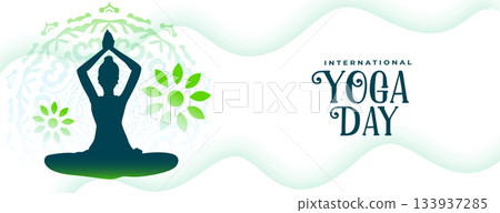 21st june world yoga day poster woman practicing yoga 133937285