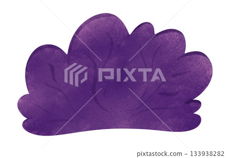 Purple watercolor bush with cute fluffy texture and soft splashes. Gentle botanical design for nursery fabric, baby girl wallpaper, stationery, gift wrap, scrapbooking, nursery decor, dreamy designs 133938282