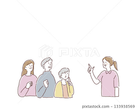 Elderly couple and woman, nurse, female caregiver 133938569