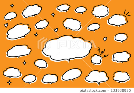Cute handwritten speech bubbles 133938950