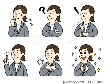 穿西裝的女性的問題和解決方案 133939098