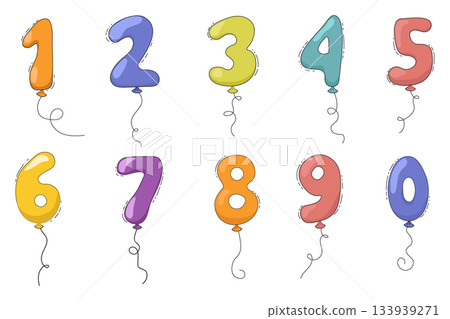 Doodle number, set numeric outline comic figure. 1 to 0 hand drawn numbers. Sketch marker stroke. Doodle number, set numeric outline comic figure. 1 to 0 hand drawn numbers. Sketch marker stroke. 133939271