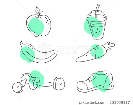 Healthy Lifestyle and Fitness Icons Healthy Lifestyle and Fitness Icons 133939517