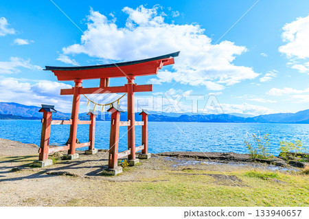 Autumn at Gozanoishi Shrine Torii Gate, Semboku City, Akita Prefecture 133940657