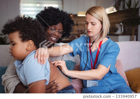 Doctor and nurse providing medical advice 133940957