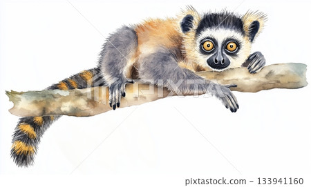 Nosy Be. Nosy Be hand drawn watercolor illustration on white background 133941160