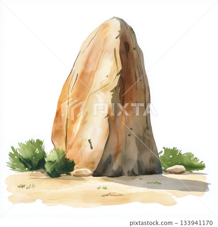 Olumo Rock. Olumo Rock hand drawn watercolor illustration on white background Olumo Rock. Olumo Rock hand drawn watercolor illustration on white background 133941170