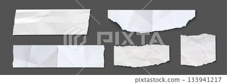 Crumpled paper texture with torn edges 133941217