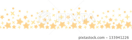 Seamless watercolor border with yellow stars isolated on white 133941226