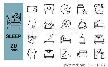 Sleep icon set Sleep icon set 133941457