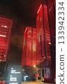 Illuminated skyscrapers 133942334