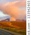 Volcanic smoke from Mount Aso 133942403