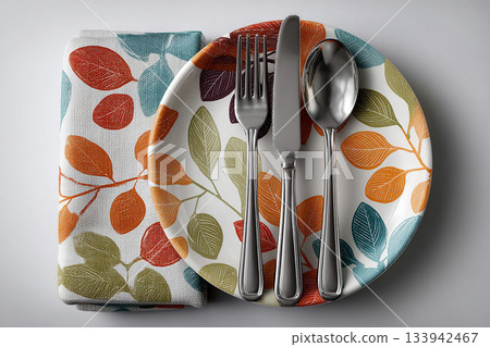 Casual dining or lifestyle. Bright silverware set. Fork, knife and spoon. Casual dining or lifestyle. Kitchenware and dining products. Casual dining or lifestyle. Bright silverware set. Fork, knife and spoon. Casual dining or lifestyle. Kitchenware and dining products. 133942467