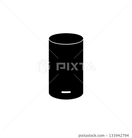 smart speaker silhouette modern wireless voice assistant home technology device isolated on white background 133942794