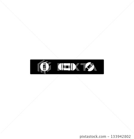 spirit level measuring tool silhouette isolated on white background spirit level measuring tool silhouette isolated on white background 133942802