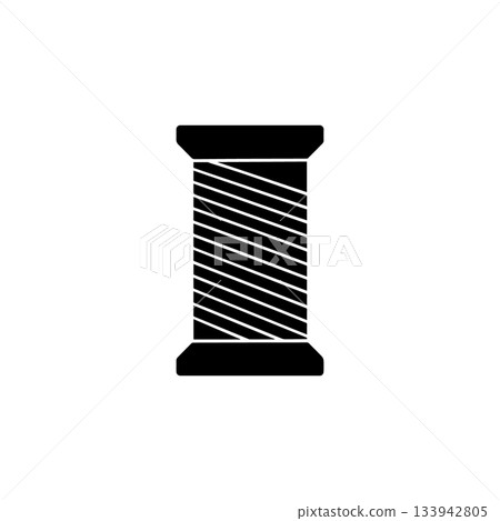spool of thread icon silhouette simple sewing material for tailoring stitching craft and garment design isolated illustration spool of thread icon silhouette simple sewing material for tailoring stitching craft and garment design isolated illustration 133942805