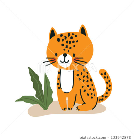 leopard, cat, cartoon 133942878