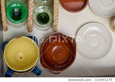 Dish drawer seen Dish drawer seen 133943274