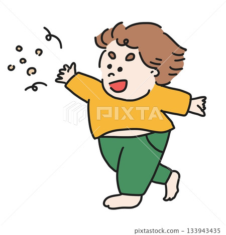 孩子們玩節分豆遊戲 133943435