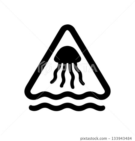 Jellyfish Hazard Warning Icon 133943484
