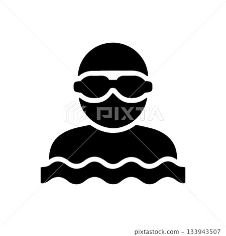 Swimmer With Goggles Icon 133943507