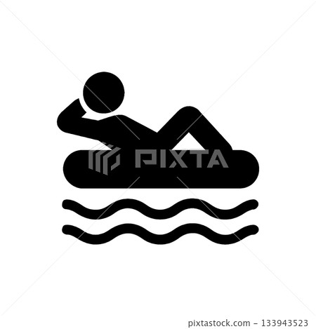 Inflatable Raft Relaxation Icon 133943523