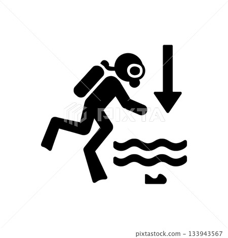 Deep Water Scuba Diving Icon Deep Water Scuba Diving Icon 133943567