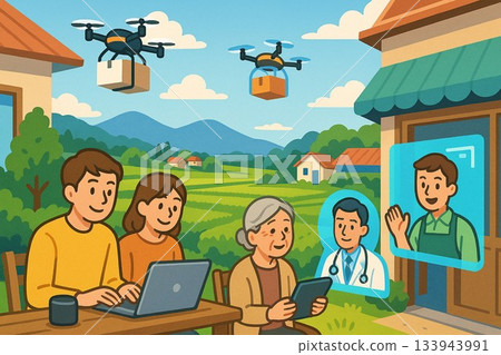 未來鄉村景觀將利用線上服務和無人機配送來改變鄉村生活 未來鄉村景觀將利用線上服務和無人機配送來改變鄉村生活 133943991