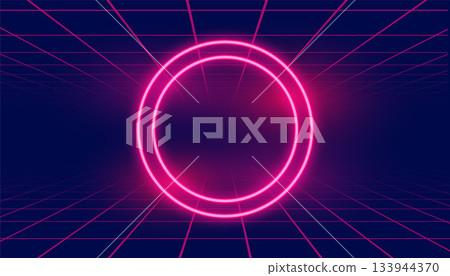 sci fi digital neon red frame background with glowing grid lines 133944370