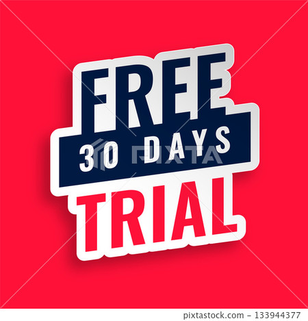 sticker style 30 days free trial background design 133944377
