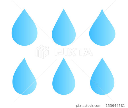 isolated and simple blue water drops icon in set 133944381