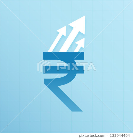 indian inr rupee sign background with strong position concept 133944404