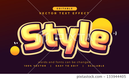 style bold font text effect lettering in 3d style 133944405
