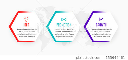 business infographic sequence timeline banner with 3 step 133944461