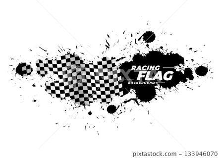 dirty motorsport racing flag background for start and finish 133946070