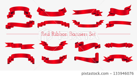 set of ribbon label element banner for award or event decor set of ribbon label element banner for award or event decor 133946076