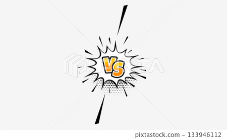 comic style duel conflict versus vs banner design 133946112