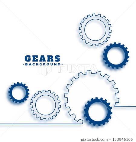 elegant mechanical gear wheel motion white background 133946166