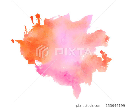 hand painted pink and orange watercolor ink blot background hand painted pink and orange watercolor ink blot background 133946199