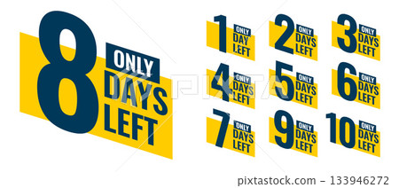 eye catching countdown days left badge for website promo or announcement 133946272