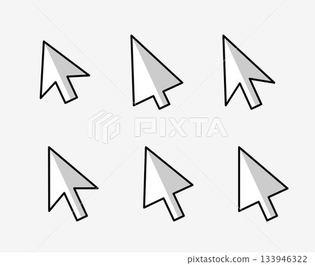 collection of flat mouse cursor arrow sign 133946322