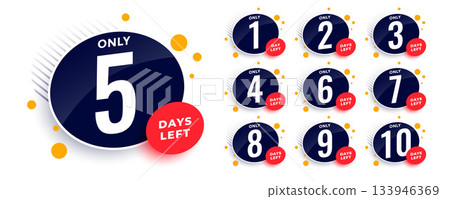 online sale countdown timer with number of days left badge 133946369