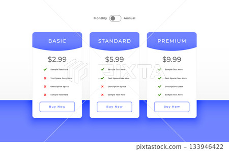 three column pricing plan comparison concept layout three column pricing plan comparison concept layout 133946422